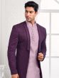 Lilac Purple Mens Indowestern Set With Open Jacket