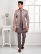 Mauve Pink Mens Kurta Pyjama With Jacket