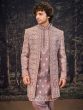 Onion Pink Wedding Indowestern With Open Jacket