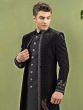 Black Wedding Indowestern In Stone Embellishment