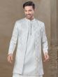 Grey Sequins Work Enhanced Indowestern Set