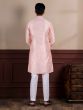 Baby Pink Festive Readymade Kurta Set For Mens