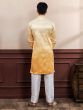Yellow Ombre Shaded Kurta Set In Art Silk