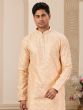 Orange Sequins Embroidered Readymade Kurta Set