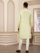 Green Sequins Embellished Men's Kurta Pyjama