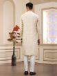 Cream Sequins Agumented Readymade Kurta Pyjama