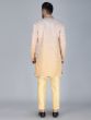Yellow Sequins Work Indowestern With Shaded Jacket