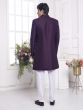 Wine Menswear Jacket Style Indo Western In Jacquard