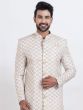 Off White Cotton Indo Western In Floral Work