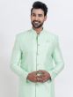 Mint Green Dhupion Silk Festive Indo Western Set
