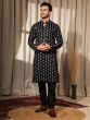 Black Casual Men's Kurta Pyjama Set
