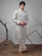 Off White Sequins Embellished Kurta Set