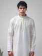 Off White Readymade Kurta Set In Sequins Work