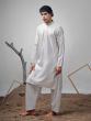 Off White Readymade Kurta Set In Sequins Work