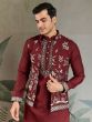 Maroon Sequins Augmented Readymade Kurta Set