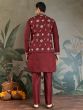 Maroon Sequins Augmented Readymade Kurta Set