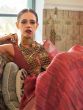 Kalki Koechlin Red Party Wear Organza Saree