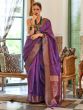 Kalki Koechlin Purple Festive Saree In Organza