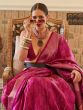 Kalki Koechlin Pink Saree With Zari Border