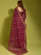 Magenta Festive Embroidered Border Saree