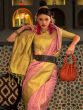 Pink Woven Silk Party Wear Saree