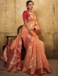 Orange Zari Woven Festive Tissue Saree
