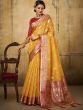 Yellow Party Wear Saree With Zari Weaves