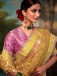 Yellow Embroidered Border Festive Saree