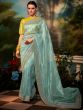 Light Blue Embroidered Border Silk Saree