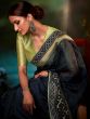 Dark Blue Silk Saree With Stone Work