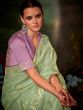 Light Green Stone Embellished Silk Saree