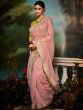 Peach Silk Embroidered Border Saree