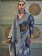 Grey Festive Saree With Chikankari Work