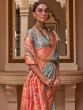 Blue Patola Printed Saree In Silk