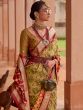 Green Silk Festive Saree With Prints