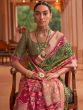 Green Printed Festive Saree In Silk