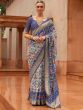 White Patola Printed Saree In Silk
