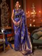 Blue Silk Saree With Zari Weaves