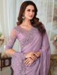 Purple Embroidered Border Saree In Georgette