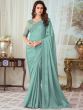 Blue Georgette Saree With Embroidered Border