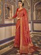 Red Woven Bridal Saree In Art Silk