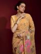 Yellow Resham Embroidered Banglori Silk Saree