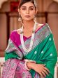 Turquoise Traditional Saree With Zari Weaves