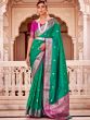 Turquoise Traditional Saree With Zari Weaves