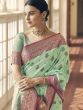 Green Tussar Silk Saree With Woven Work