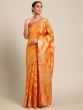 Yellow Woven Party Wear Organza Saree