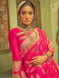 Pink Bridal Woven Saree In Banarasi Silk