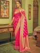 Pink Bridal Woven Saree In Banarasi Silk