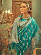 Blue Bridal Banarasi Silk Saree With Blouse
