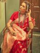 Bridal Red Woven Saree In Banarasi Silk